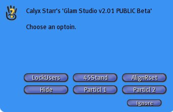 Glam Studio Options menu